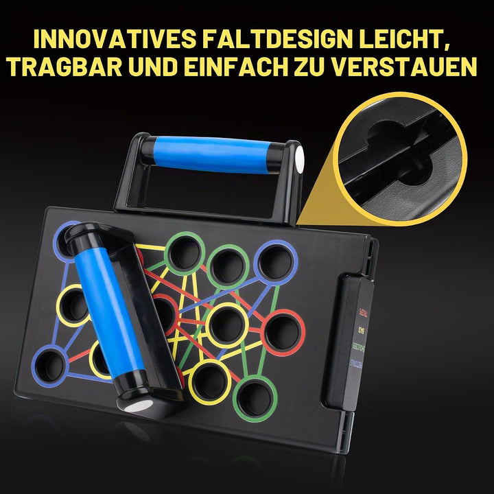 Liegestützbrett, 24 IN 1 Multifunktionales Faltbares Tragbares Fitness-Workout Liegestützgerät, Lieg