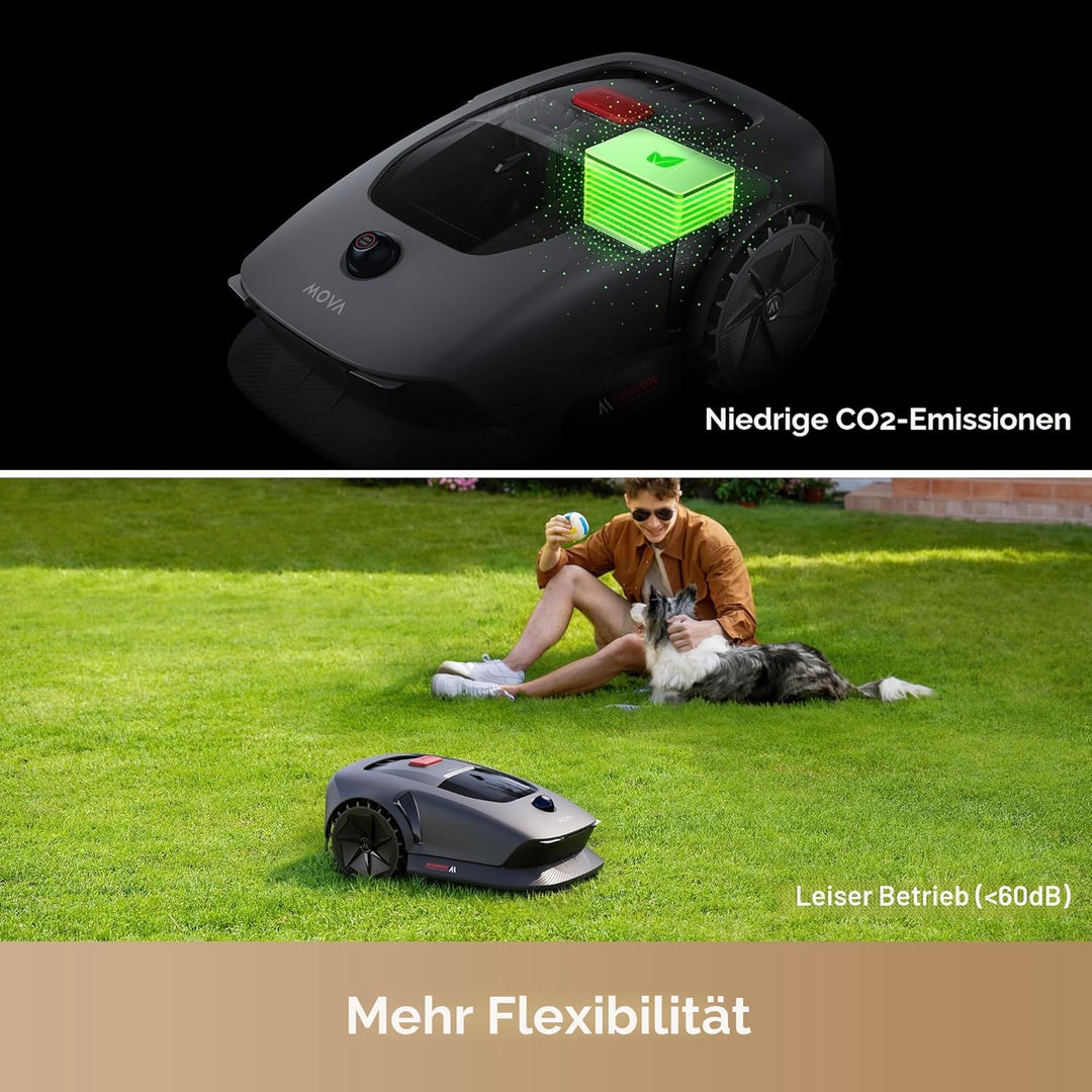 MOVA 600, Rasenmäher Roboter 3D-LiDAR Mähroboter ohne Begrenzungskabel & Genaue Kartierung 600 m², S
