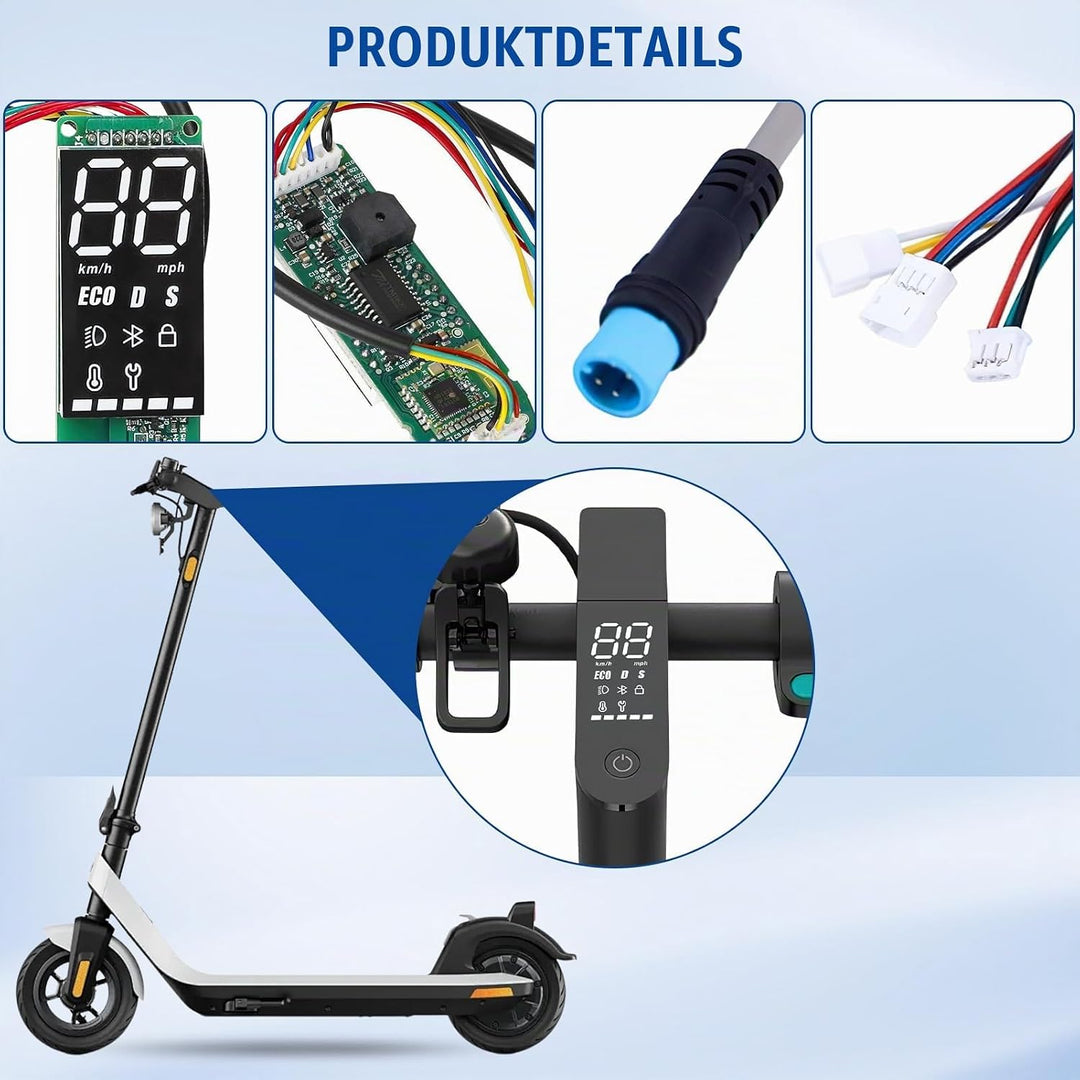 Elektroroller Dashboard für Xiaomi 1S, E-Scooter Armaturenbrett mit Abdeckung, Klare Datenanzeige E-
