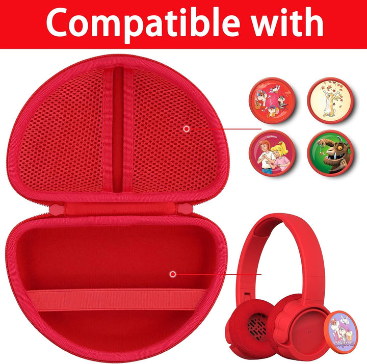co2CREA Hart Tragbare Schutzhülle Etui Tasche für All-In-One Audioplayer Starterset Pini Rot Cookie