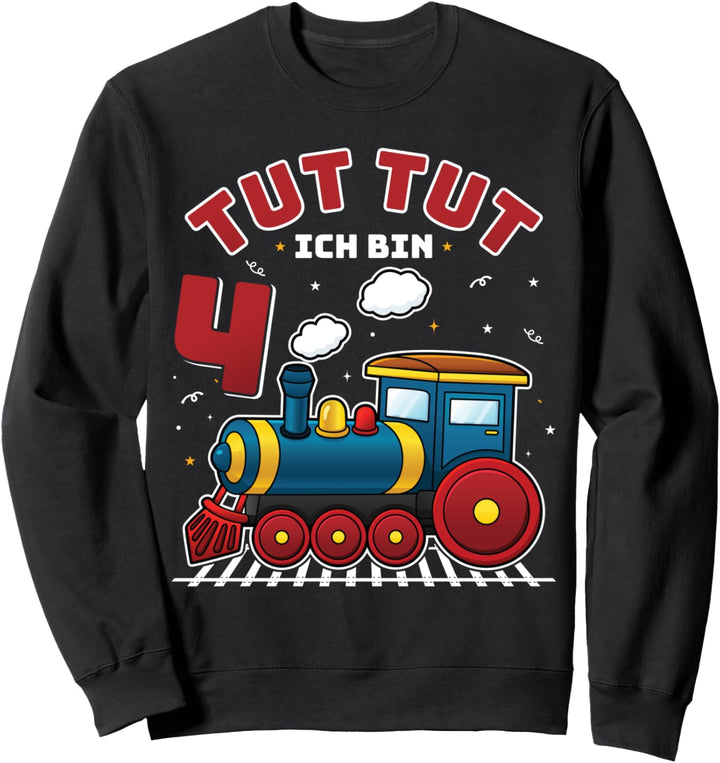 4. Geburtstag, 4 Jahre Züge Lokomotiven! Kids, Boy Junge Zug Sweatshirt