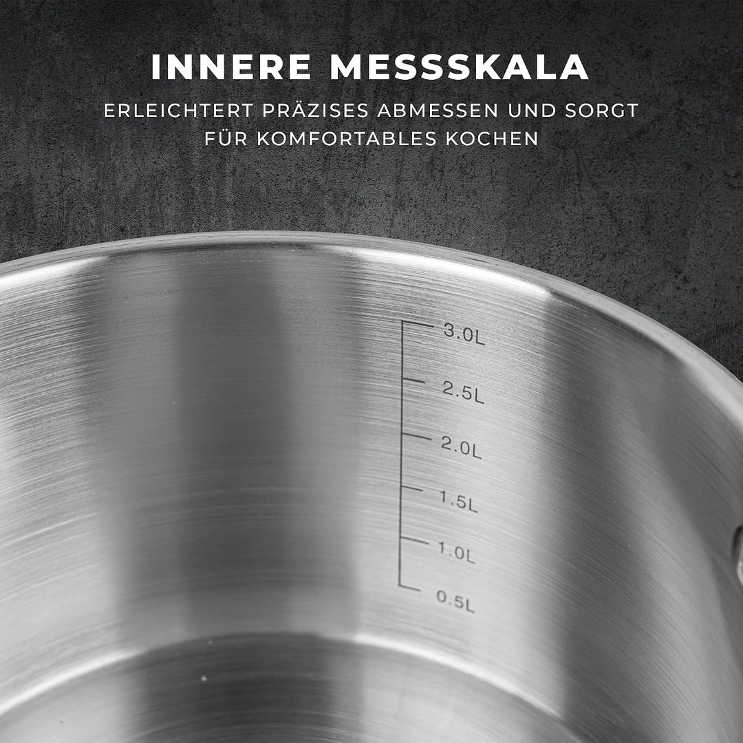 KARL HAUSMANN 18/10 Edelstahl Kochtopf Induktion 7.6 L Ø 26 cm, 7.6 L