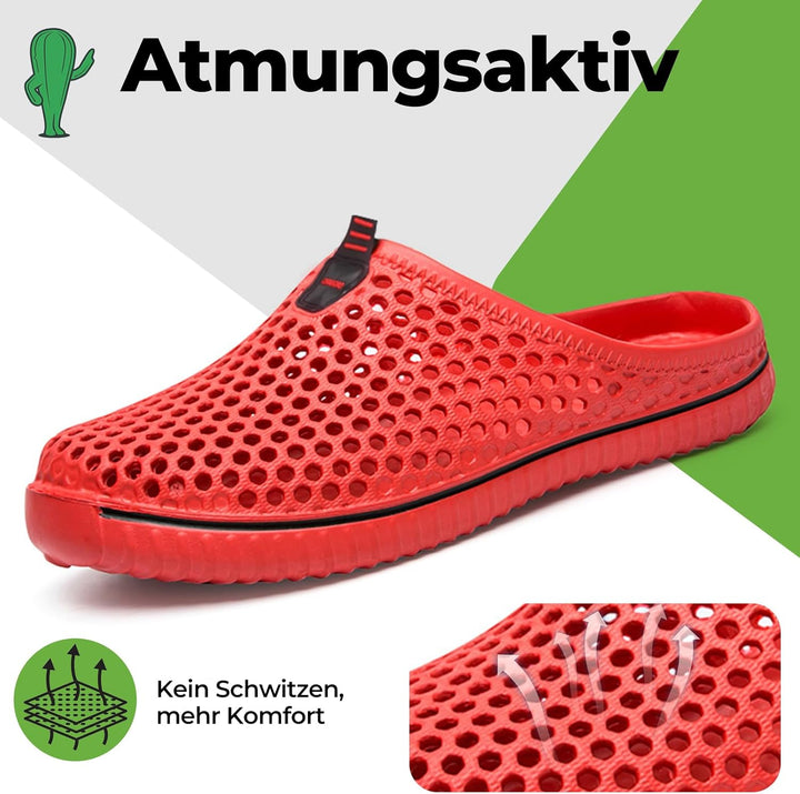 SAGUARO Clogs Herren Gartenschuhe Damen Atmungsaktiv Gr.36-45 | Sommer, Rutschfest, Hausschuhe, Bade