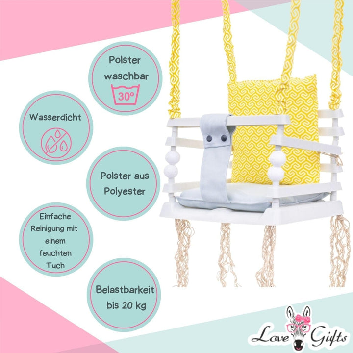 Love Gifts® Schaukelsitz Outdoor - Babyschaukel/Kinderschaukel - Schaukel für Garten, Zimmer oder Ki
