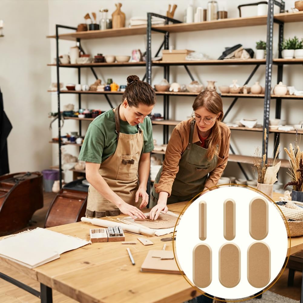 CREATCABIN 6 Stück 6 Grössen Ovale Keramikformen Keramiktellerformen Holzformen Tonformwerkzeuge MDF
