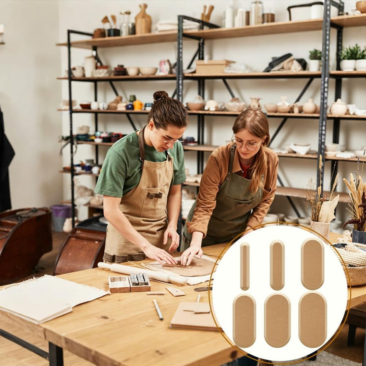 CREATCABIN 6 Stück 6 Grössen Ovale Keramikformen Keramiktellerformen Holzformen Tonformwerkzeuge MDF