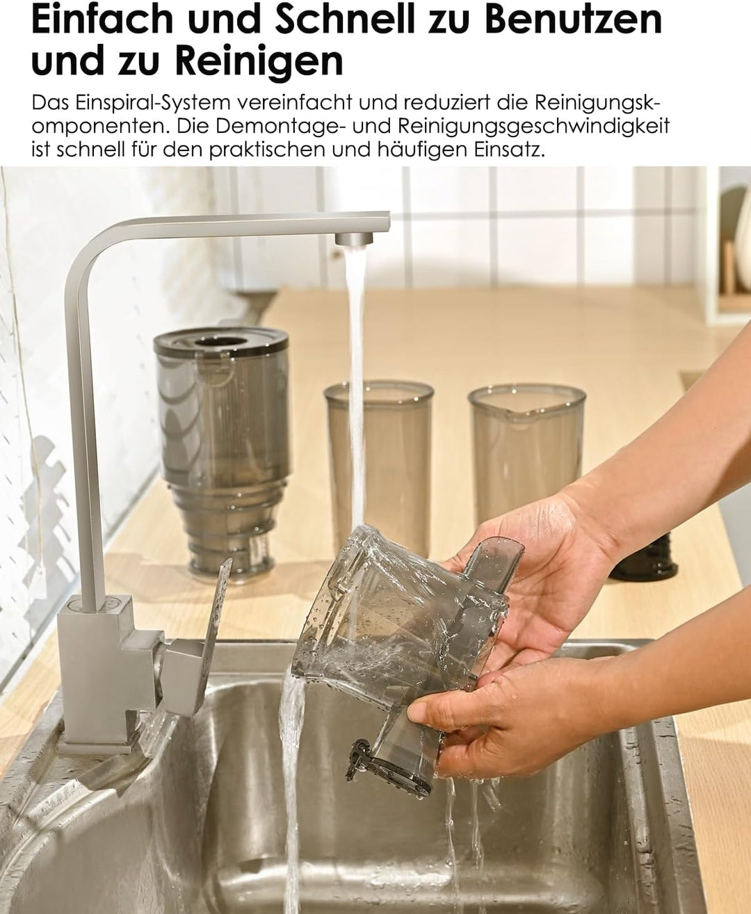 Fretta Entsafter,Slow Juicer mit 108MM Breite und Grössere Fütterungsröhre,Füllvolumen für ganze Gem