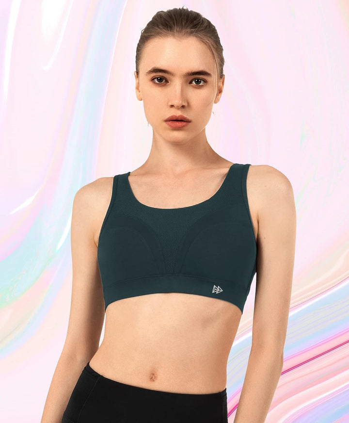 Yvette Sport BH Starker Halt Verstellbar Träger Rückenfrei Gepolstert Fitness Lauf Joggen Bustier Gr
