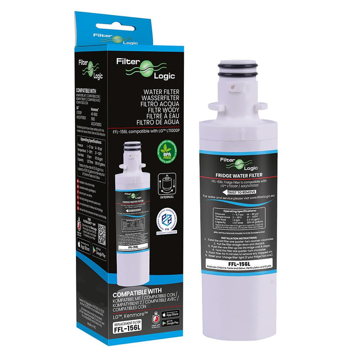 FilterLogic FFL-156L | 1x Kühlschrank Wasserfilter kompatibel mit LG LT1000P ADQ747935 ADQ74793501 W