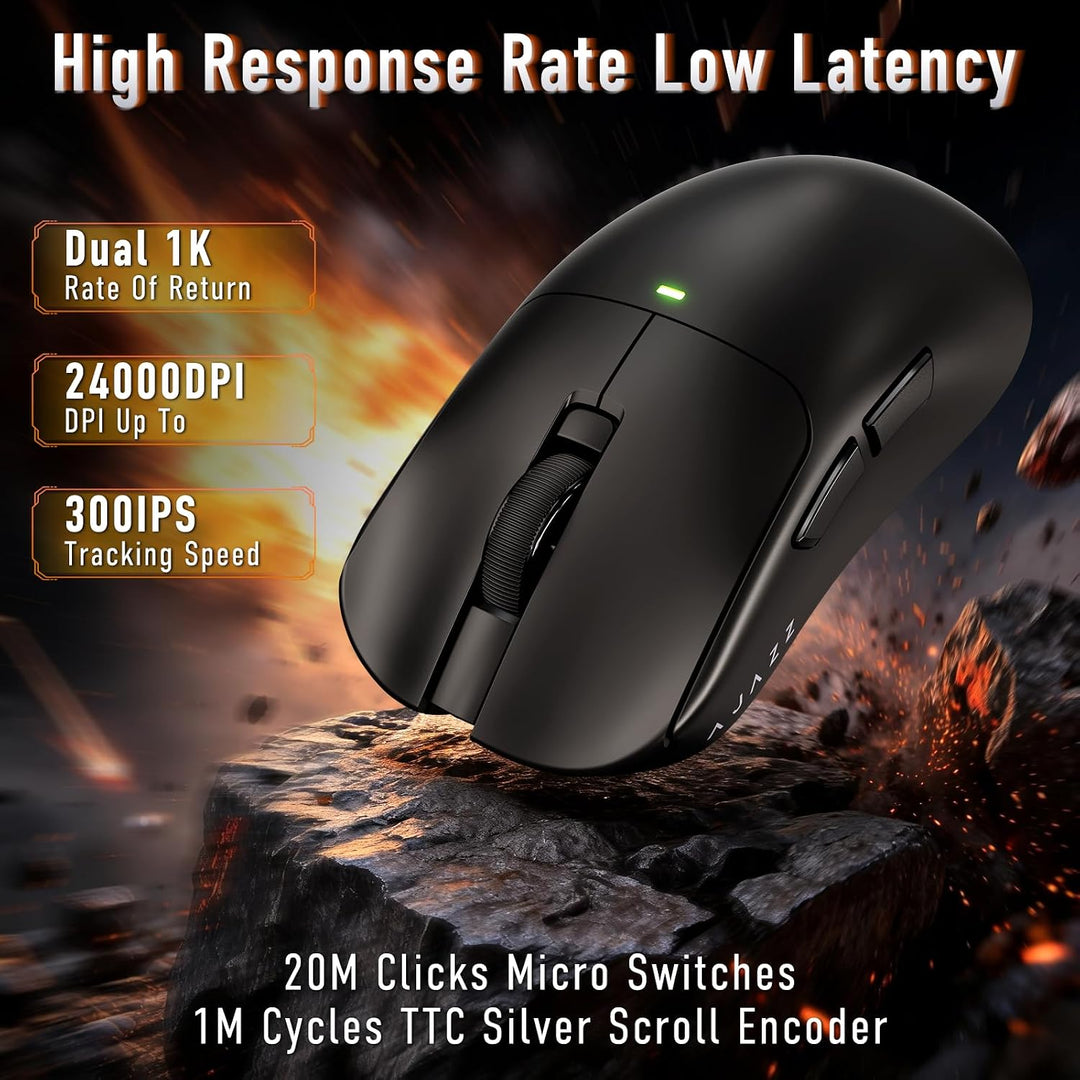 AJAZZ AJ200NLMC kabellose Gaming-Maus, Dreifachmodus (2,4GHz/Bluetooth/kabelgebunden), KI-Sprachsteu