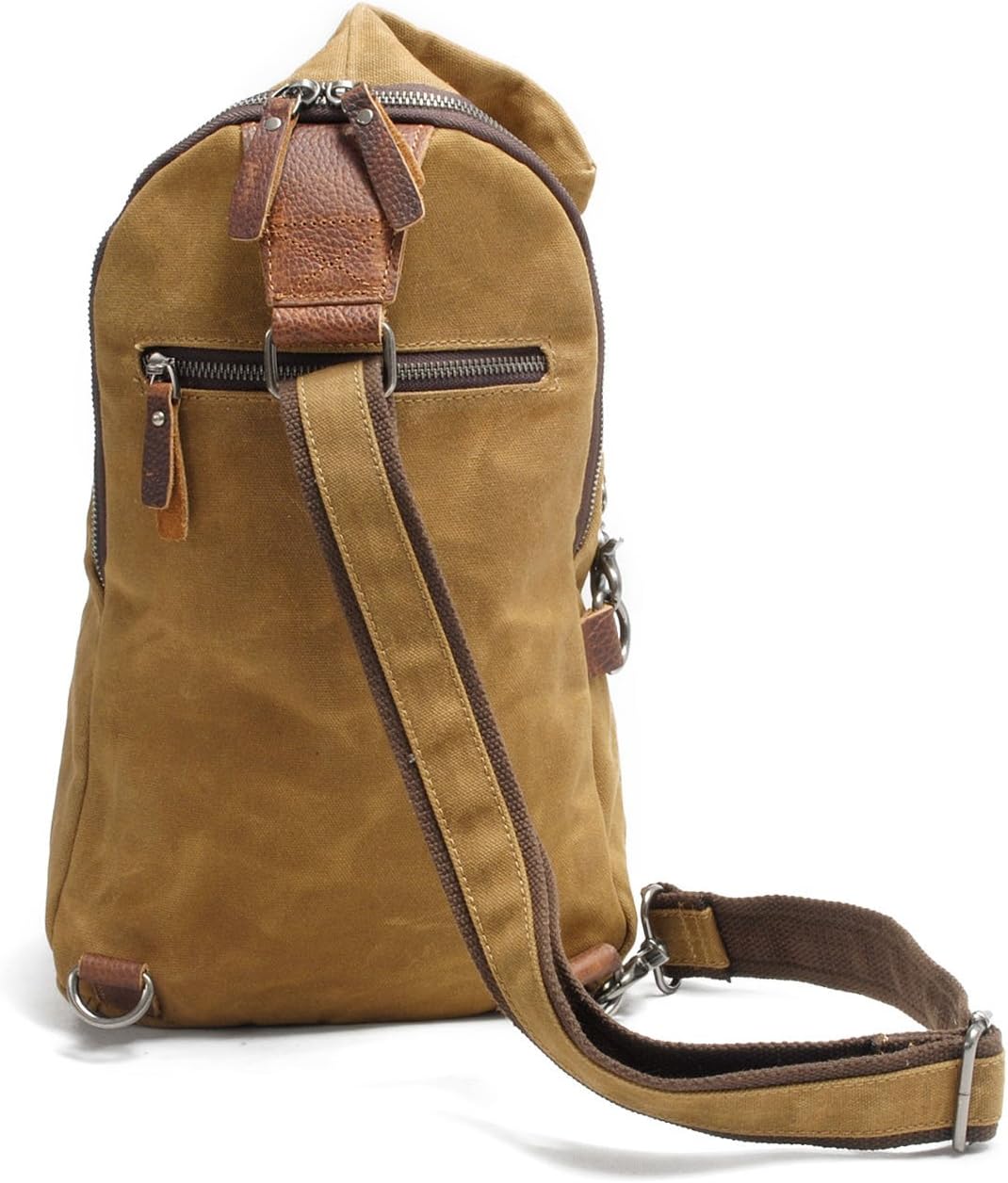 Neuleben Wasserdicht Schulterrucksack aus Canvas Vintage Unisex Herren Klein Sling Rucksack Schulter