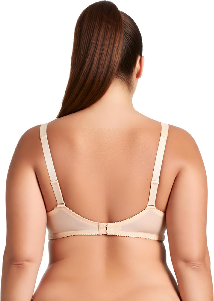Curve Muse Übergrösse Ungefüttert Bügel Spitzen-BH mit gepolsterten Schultergurten-2er Pack 75C Rosa