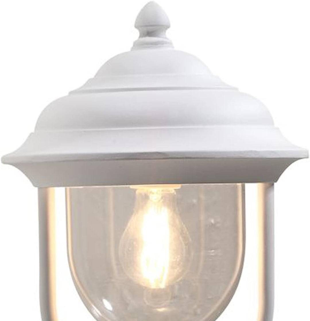Konstsmide Landhaus LED Sockelleuchte, Laterne für aussen Höhe 54cm, weiss, Sockelleuchte