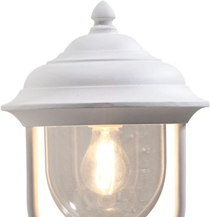 Konstsmide Landhaus LED Sockelleuchte, Laterne für aussen Höhe 54cm, weiss, Sockelleuchte