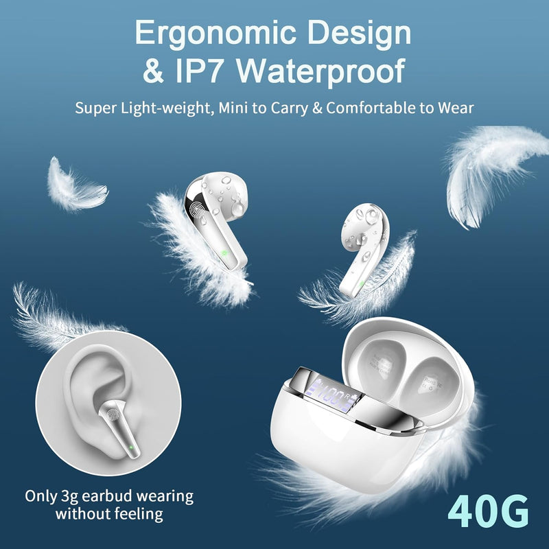 Drsaec Bluetooth Kopfhörer In Ear Kopfhörer Kabellos Bluetooth 5.3 mit 4 ENC Mic, 2023 Neue Kabellos