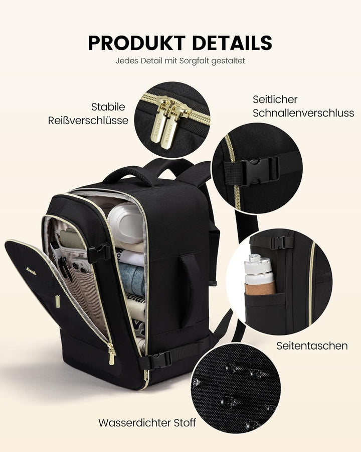 LOVEVOOK Ryanair Handgepäck 40x30x20, 24L Travel Handgepäck Rucksack für Damen und Herren, Ryanair R