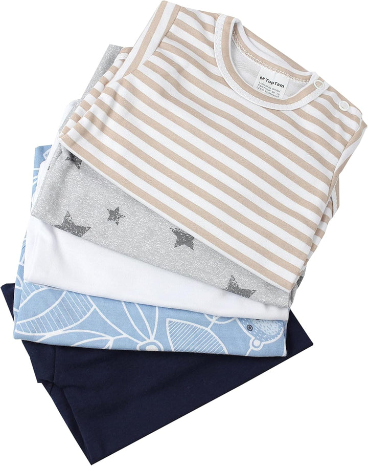 TupTam Jungen Baby Body Langarm Unifarben 5er Pack 68 Farbenmix 9, 68 Farbenmix 9