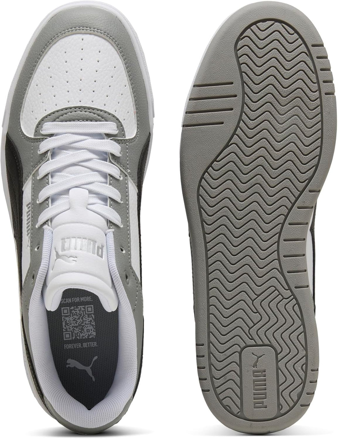 Puma Unisex Puma Caven 2.0Sneaker 38 EU Puma White Puma Black Gray Echo, 38 EU Puma White Puma Black