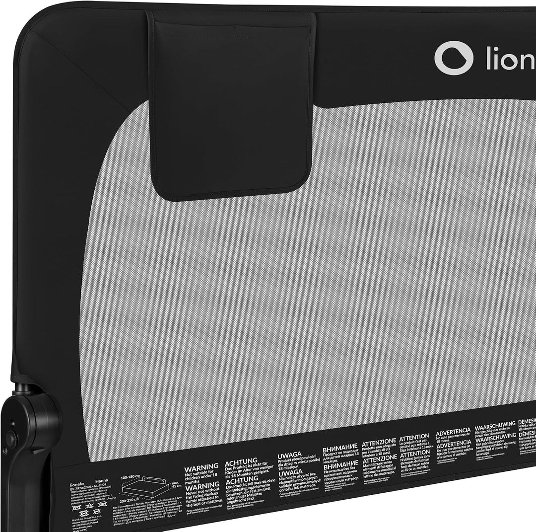 LIONELO Hanna Bettgitter Rausfallschutz 150 cm x 66 cm, zusammenklappbar um 180 Grad, luftiges Netz,