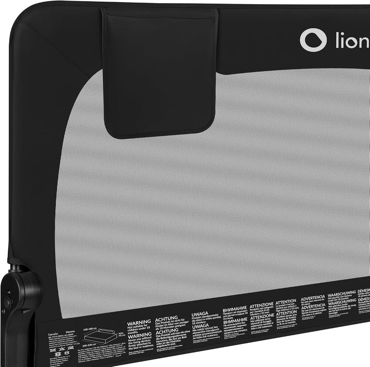 LIONELO Hanna Bettgitter Rausfallschutz 150 cm x 66 cm, zusammenklappbar um 180 Grad, luftiges Netz,