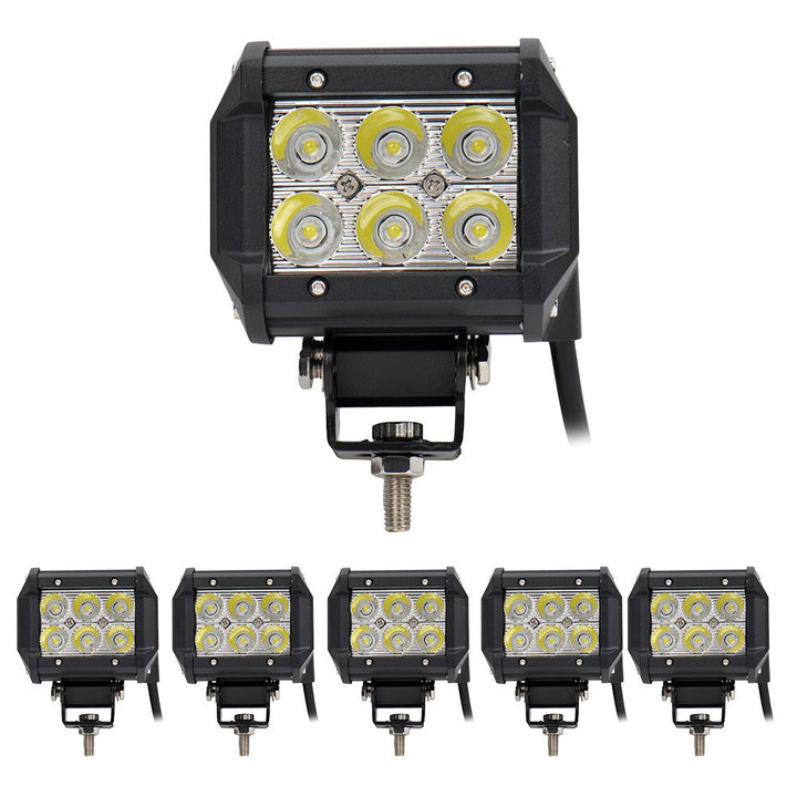 Greenmigo 6X 18W LED Arbeitsscheinwerfer Offroad Lampe Flood Scheinwerfer LED Arbeitslicht Light Bar