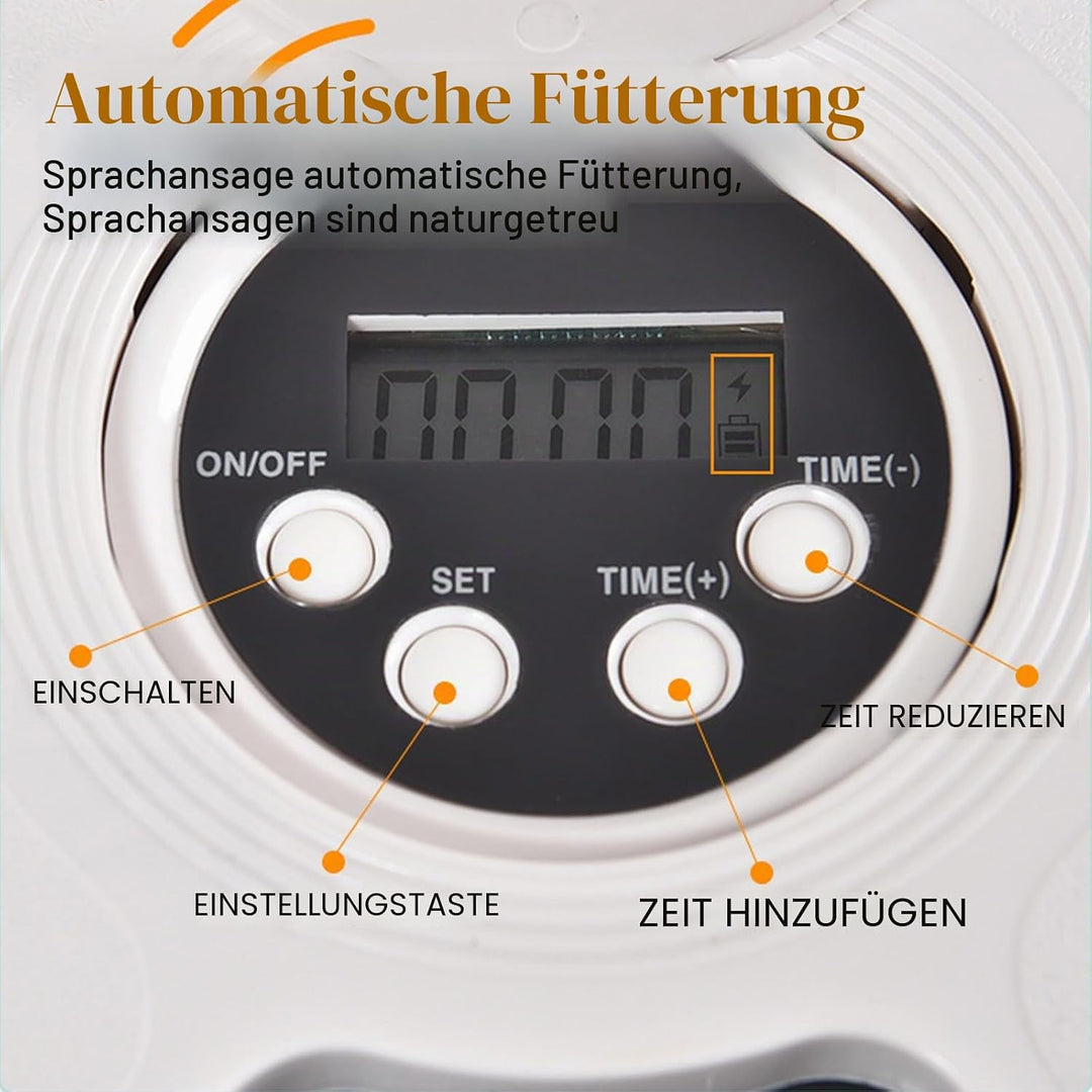Futterautomat Katze, Katzen Futterautomat, Automatischer Futterspender Katze mit Akku und Timer, Nas