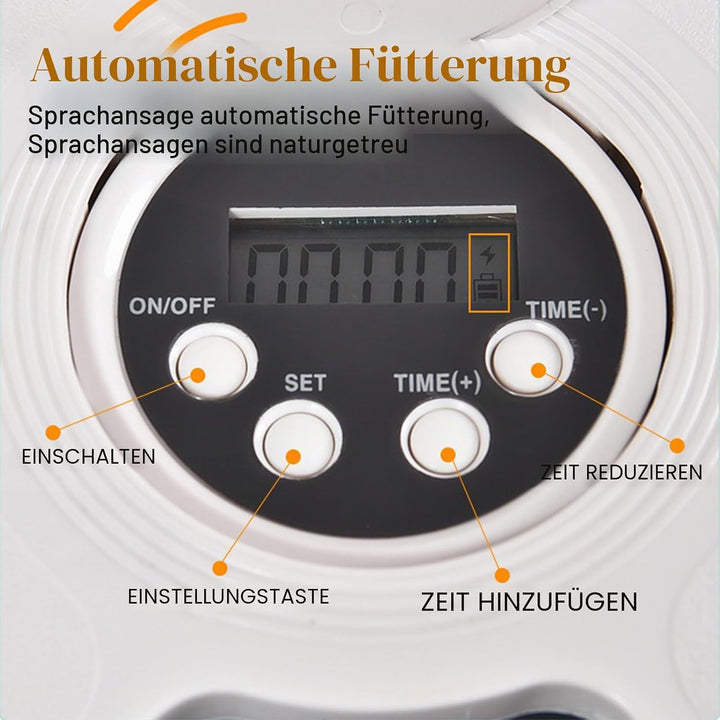 Futterautomat Katze, Katzen Futterautomat, Automatischer Futterspender Katze mit Akku und Timer, Nas