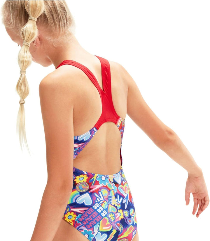 Speedo 800262314742-4742 - Digi Alv Spbk Jf Blue/Pink True Navy/fed red/bl 13-14 Jahre Blau/Rose, 13