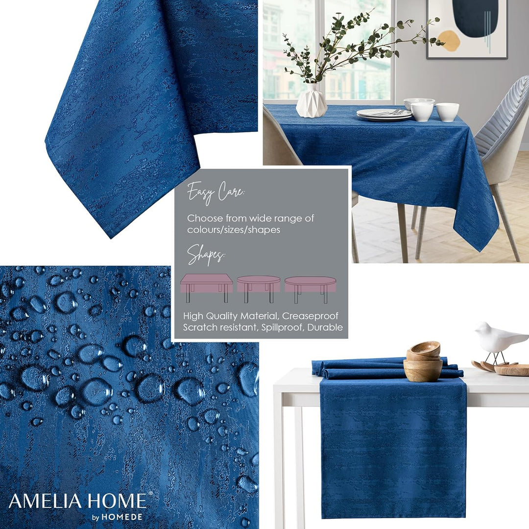AmeliaHome Tischdecke 110x160 cm Tischtuch Tafeldecke Fleckschutz Lotuseffekt Abwaschbar Wasserabwei