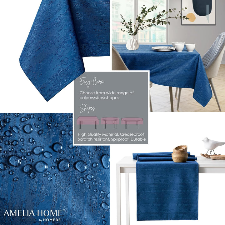 AmeliaHome Tischdecke 110x160 cm Tischtuch Tafeldecke Fleckschutz Lotuseffekt Abwaschbar Wasserabwei