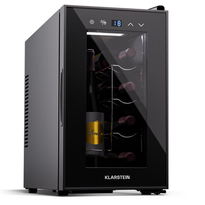 Klarstein Weinkühlschrank,1 Zone Getränkekühlschrank mit Glastür, Leiser Indoor/Outdoor Kühlschrank,