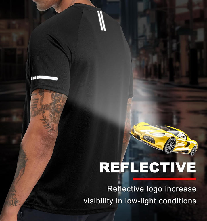 Herren Activewear T-Shirts 1/3/4/5/6er Pack | Slim Fit Sport Shirts | Atmungsaktiv, Schnelltrocknend