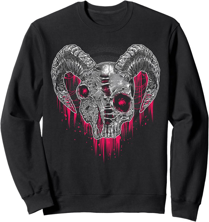 Goth Ziege Schädel Böse Satan Sweatshirt
