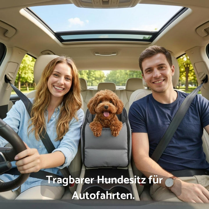SOLDAY 3-in-1 Auto Hundeautositz Mittelkonsole Mit Sicherheitsleine grau | Bis 6 kg Für Haustiere Au