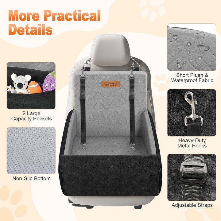 Erhöhter Hundesitz fürs Auto, Hunde Autositz für kleine & mittlere Hunde bis 16 kg, Abnehmbar & Wasc