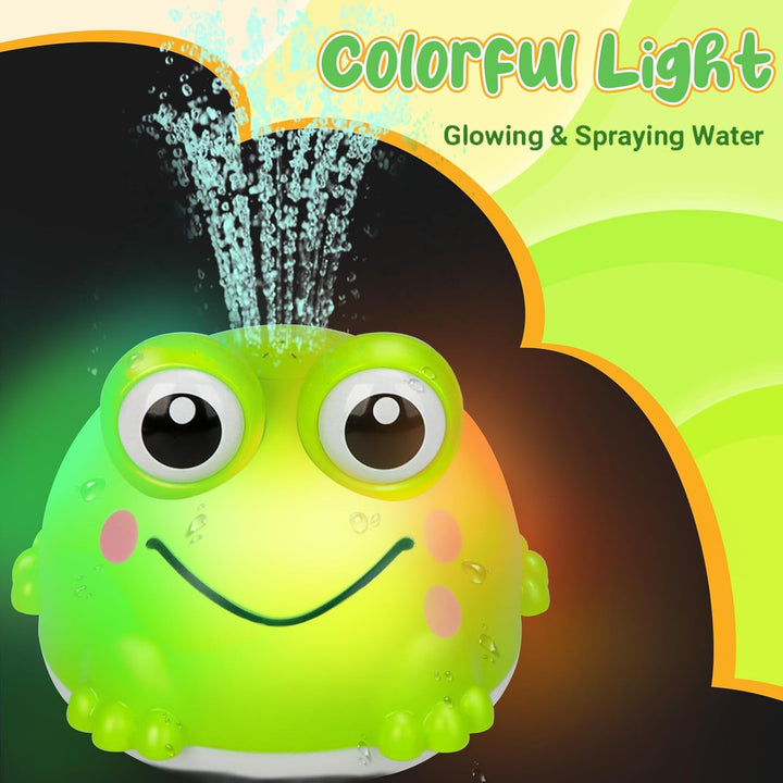 Badewannenspielzeug, Baby Badespielzeug mit LED Licht, Frosch Spray Wasserspielzeug, Badewanne Pool