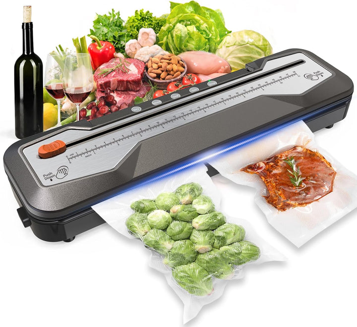 OidoZac vacuum Vakuumiergerät, automatisches Lebensmittel- Folienschweissgeräte, 5 Modi mit 15 Versi