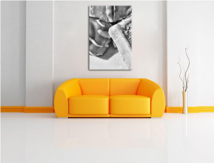 Pixxprint köstliche Süssigkeiten / 100x70cm Leinwandbild bespannt auf Holzrahmen/Wandbild Kunstdruck