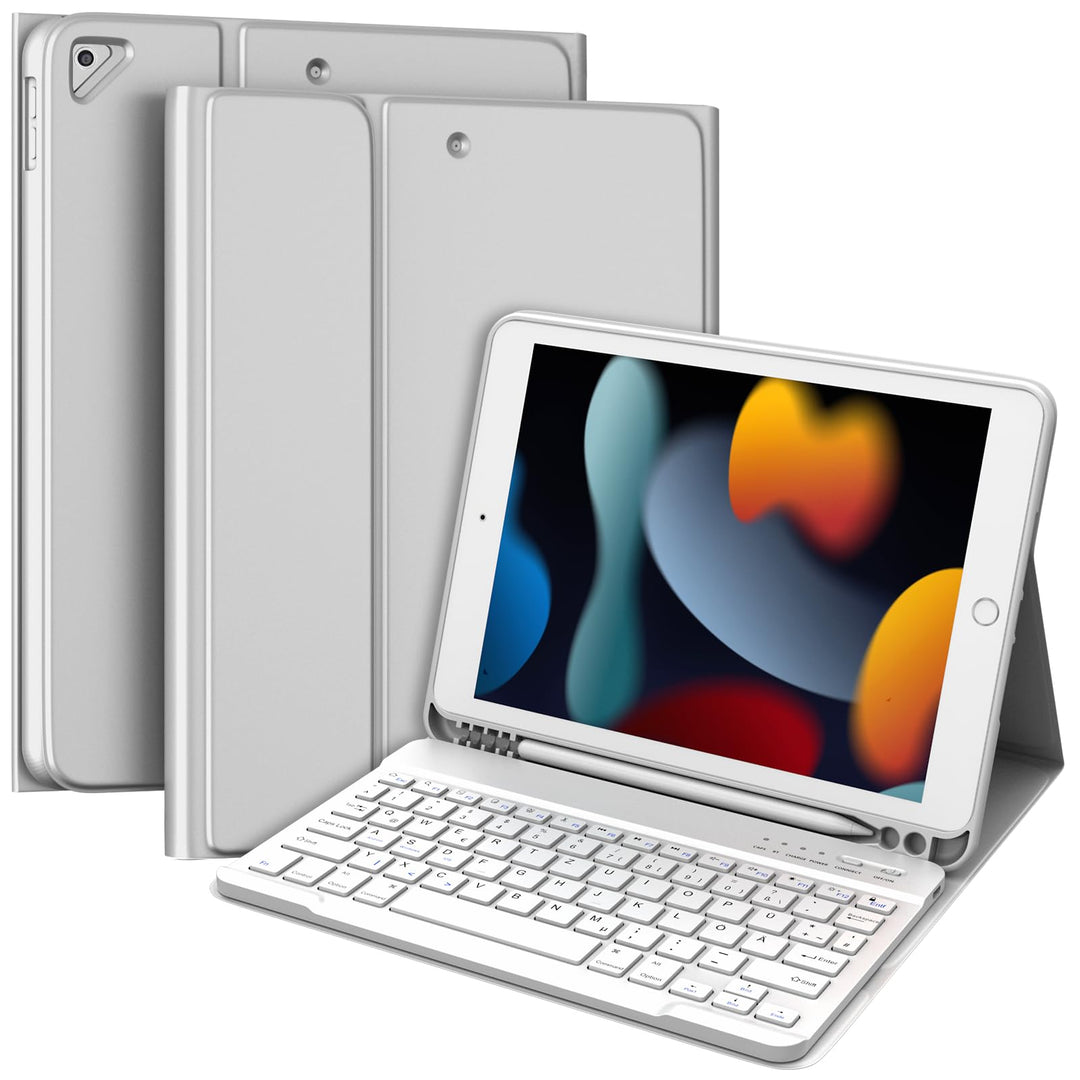 TQQ Tastatur Hülle für iPad 10.2 Zoll (9/8/7 Generation), für iPad Air 3rd und Pro 10.5, Wiederaufla
