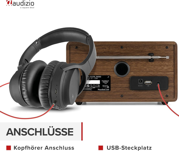 Audizio Padova - Küchenradio DAB Radio mit Fernbedienung, Retro DAB Radio mit Bluetooth, TFT Farbdis