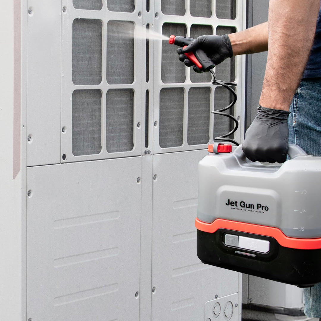 Errecom Jet Gun PRO+, Tragbarer akkubetriebener Hochdruckreiniger mit Zubehörschublade, 8 L Wasserta