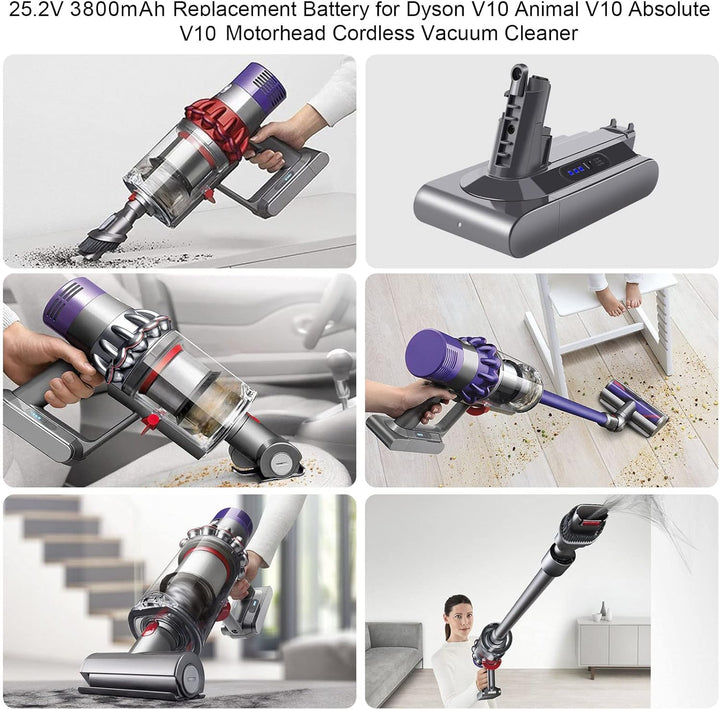 LabTEC 25,2 V 3800 mAh Akku-Ersatz für Dyson V10, Lithium-Akku für Dyson V10 Animal V10 Absolute V10