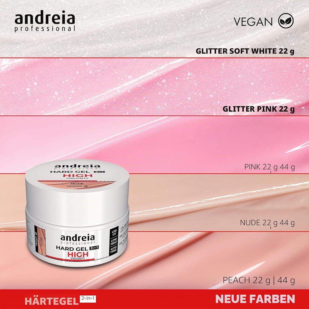 Andreia Profi 2 Phasen Hard Gel 2 in 1 LED und UV - Hohe Viskosität für harte und starke Nägel - Auf