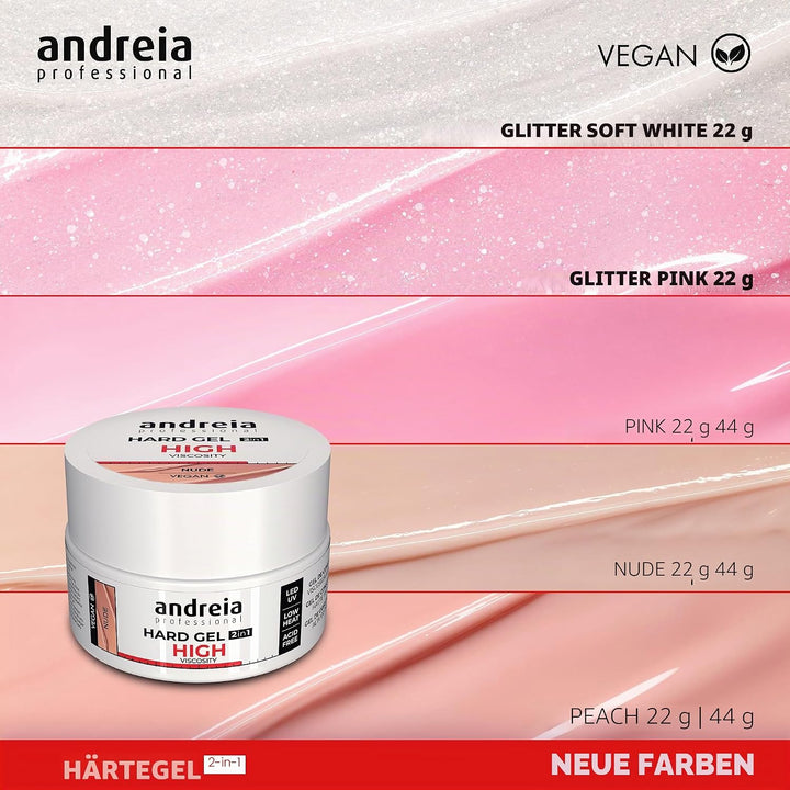 Andreia Profi 2 Phasen Hard Gel 2 in 1 LED und UV - Hohe Viskosität für harte und starke Nägel - Auf