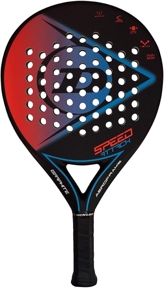 Dunlop, Speed Attack, Padel-Schläger, Schwarz/Rot/Blau, U, Unisex-Erwachsener