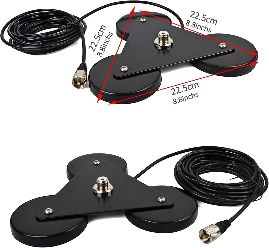 HYS CB-Antennen-Magnethalterung Magnetbasis 5 m RG58-Kabel, PL259-Stecker im Lieferumfang enthalten