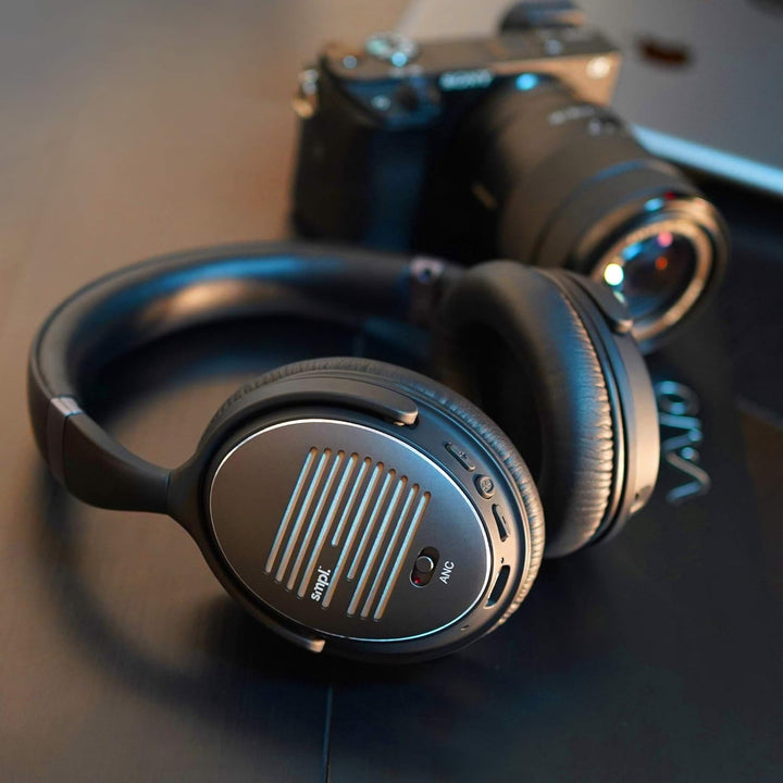 Smpl Noise Cancelling Kopfhörer - Bluetooth-Over-Ear-Kopfhörer, mit Mikrofon zum Anrufen, 16-Stunden