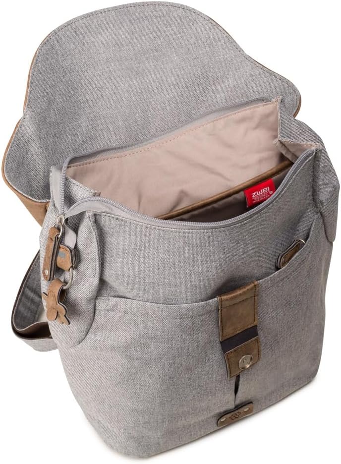 Zwei Damen City-Rucksack Olli O12 Rucksack (7 L) im Retro-Look mit Blumenanhänger im Canvas-Style mi