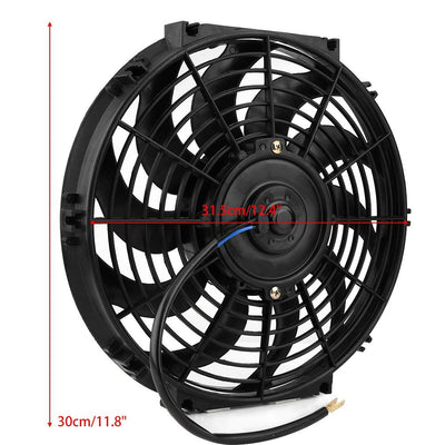 Ventilator Kühler,80 W Universal Lüfter Kühlerlüfter 12-Zoll Auto Slim Push Pull Elektromotor Lüfter