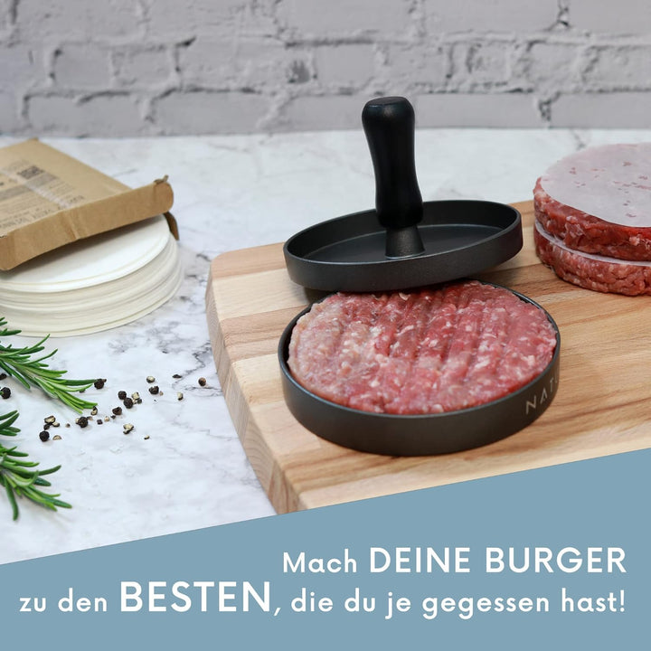 NATUMO Antihaft Burger Papier Zuschnitte (Ø11cm – 500 Blatt), rundes Wachspapier als Trennpapier in